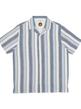Common People Clothing Blue & White Jute Stripe Size: Medium